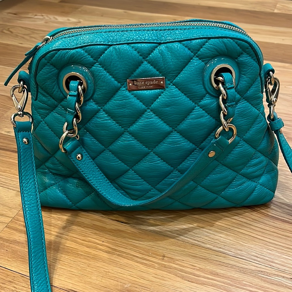Green quilted leather Kate Spade handbag